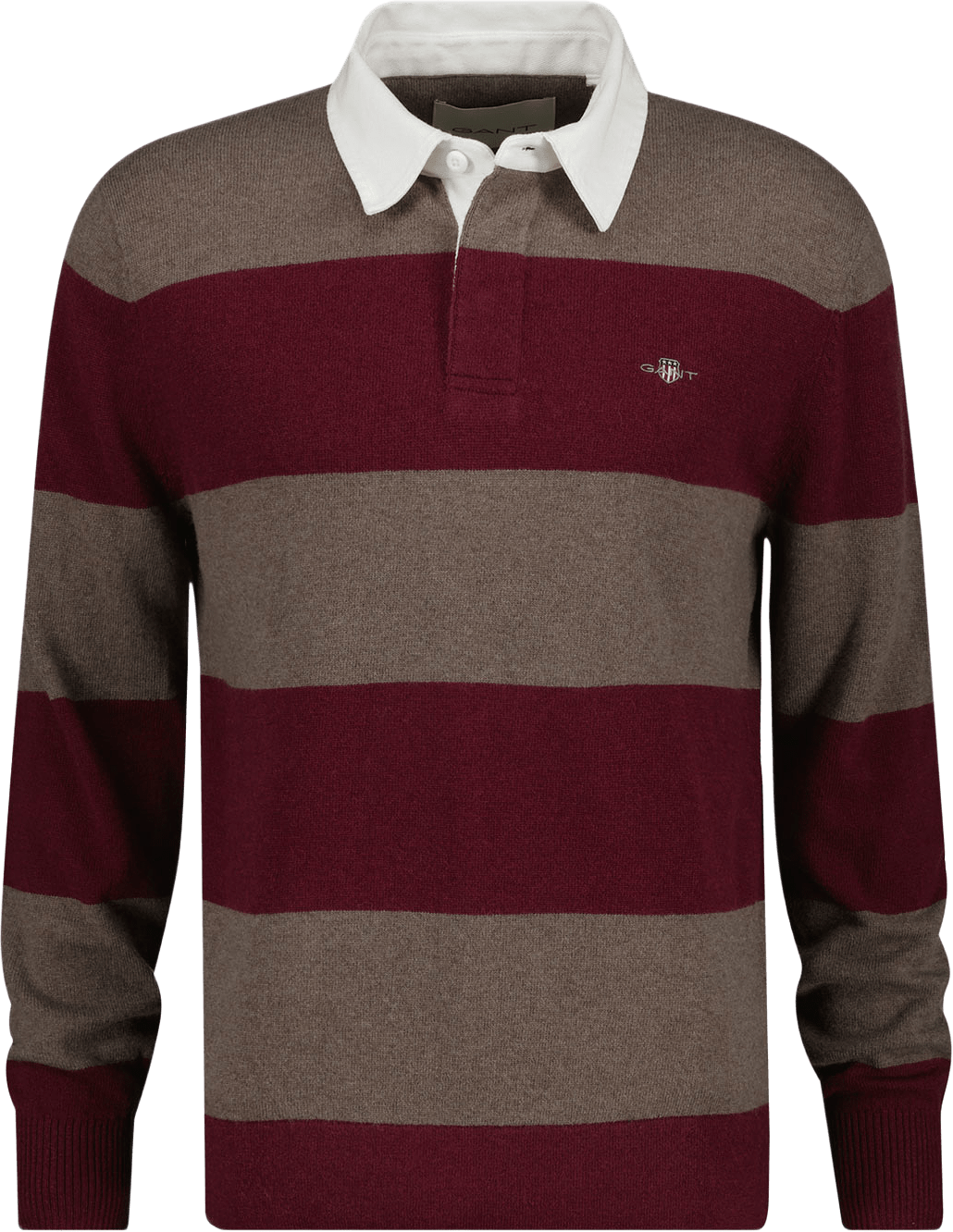 Barstriped Lambswool Rugger, från GANT, i färgen Deep Grape Wine.