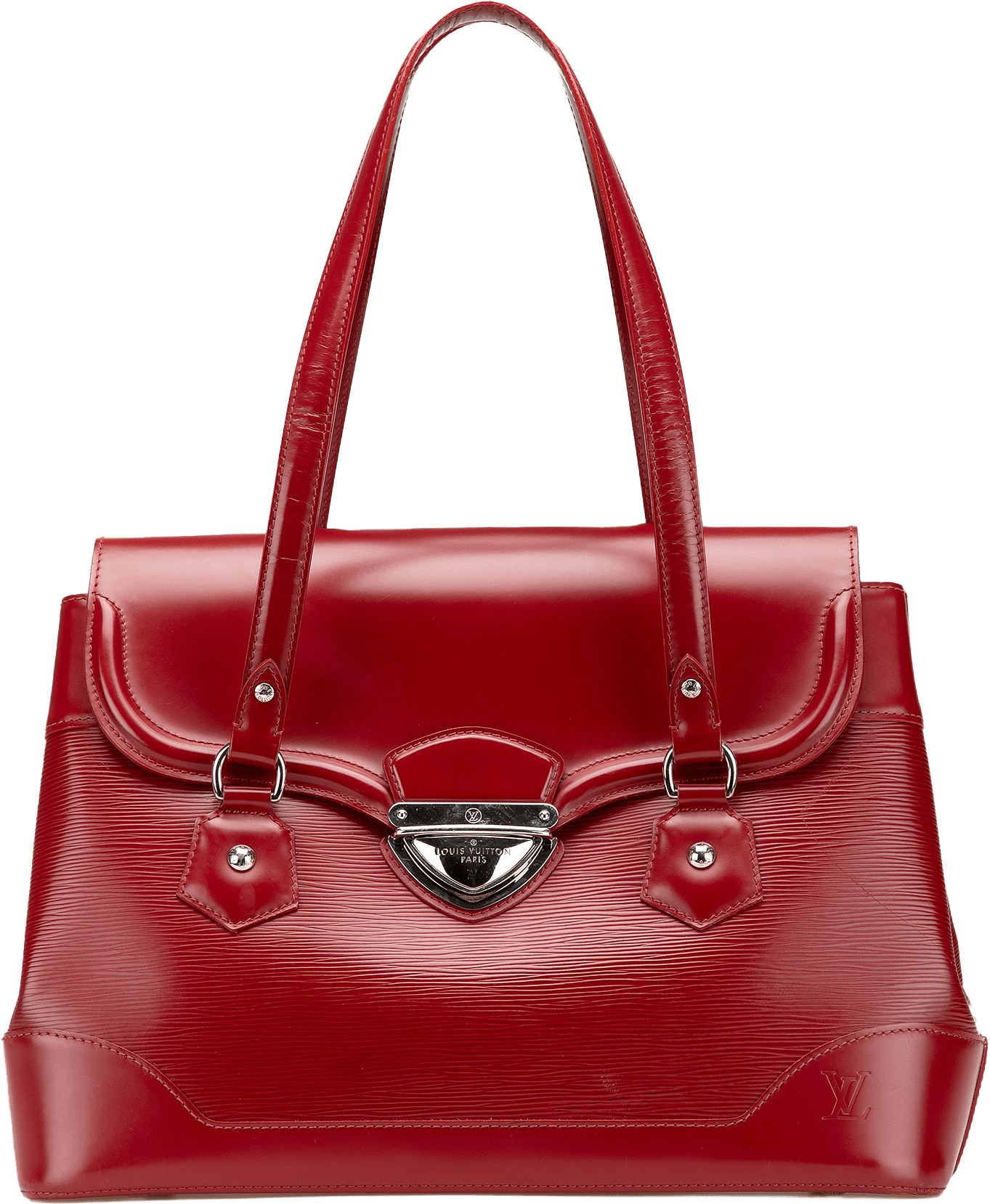 Louis Vuitton Epi Bagatelle Gm, från Luxclusif, i färgen red.