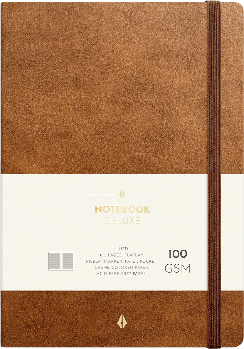 Anteckningsbok A5 Deluxe Brown, från Burde, i färgen Brun.