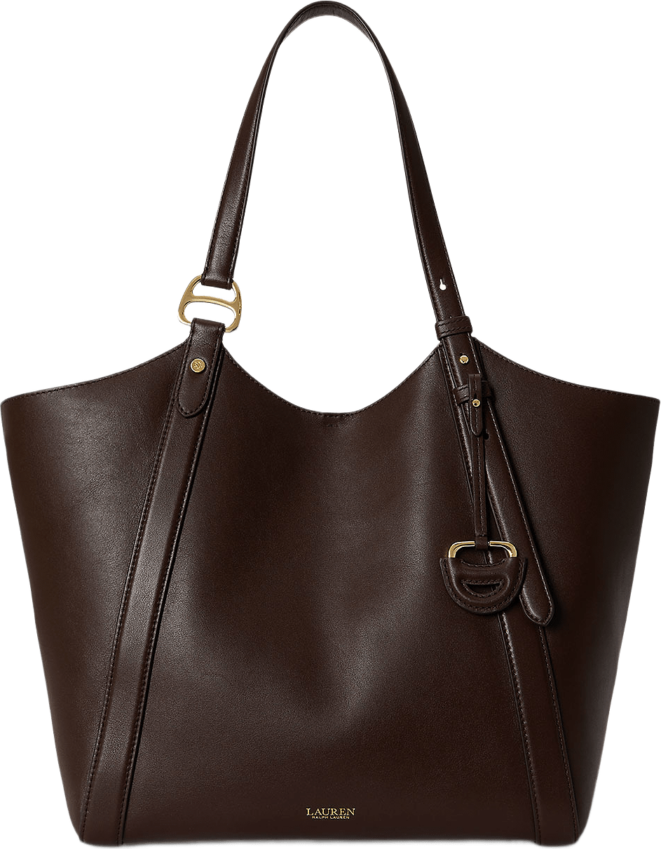 Nappa Leather Large Tasha Tote Bag, från Lauren Ralph Lauren, i färgen Chestnut Brown.