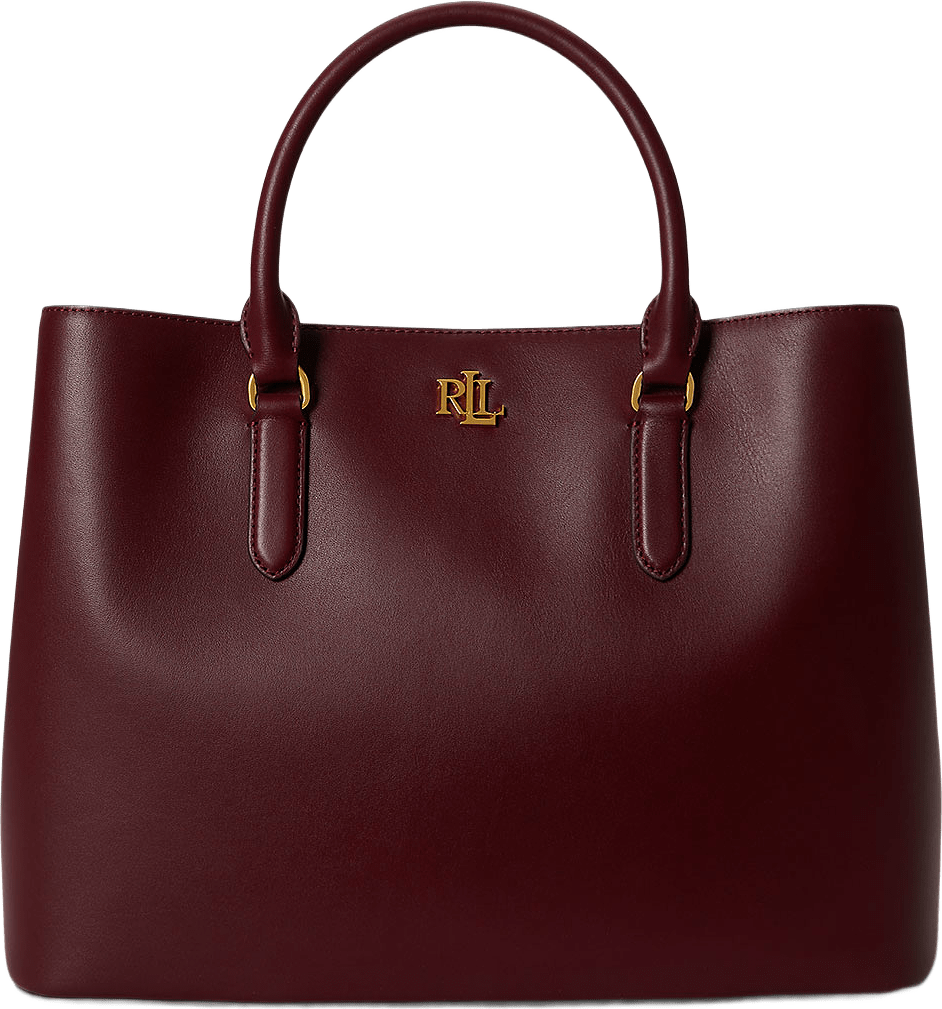 Smooth Leather Large Marcy Satchel, från Lauren Ralph Lauren, i färgen Dark Garnet.