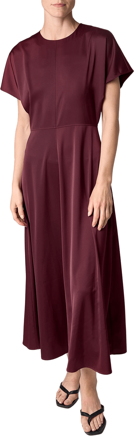 The Rhonda Satin Dress, från Marville Road, i färgen Burgundy.