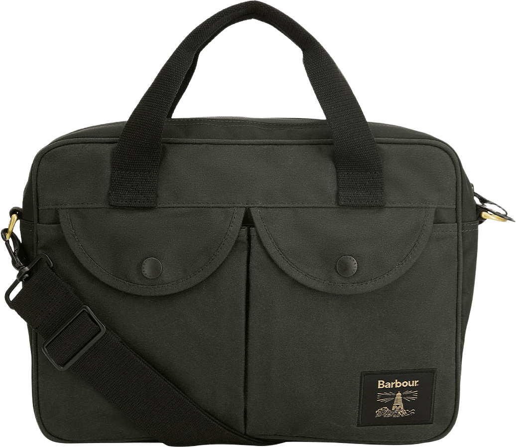 Barbour Field Wax Laptop Crossbody Bag, från Barbour, i färgen Sage.