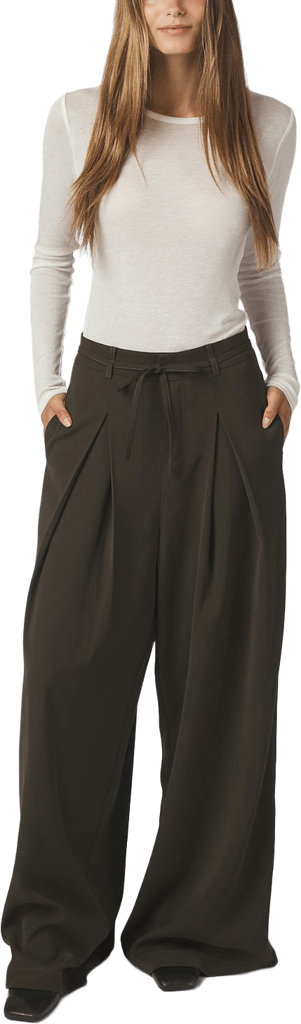 Eddina Woven Pants, från Neo Noir, i färgen Dark Brown.