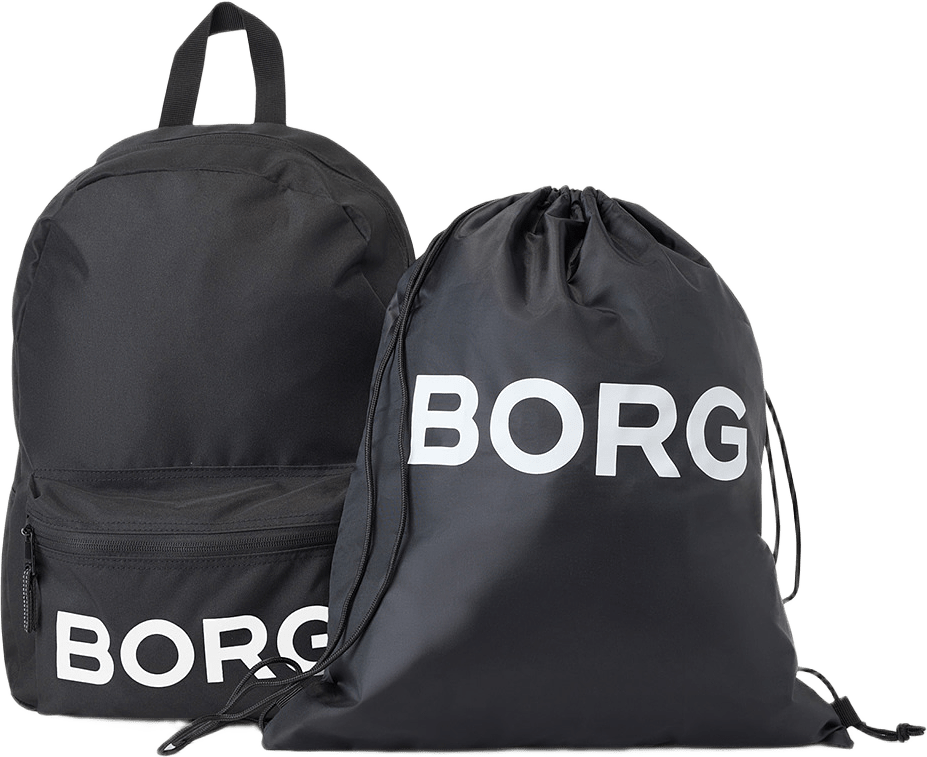Borg Junior Backpack And Drawstring Bag, från Björn Borg, i färgen Black Beauty.