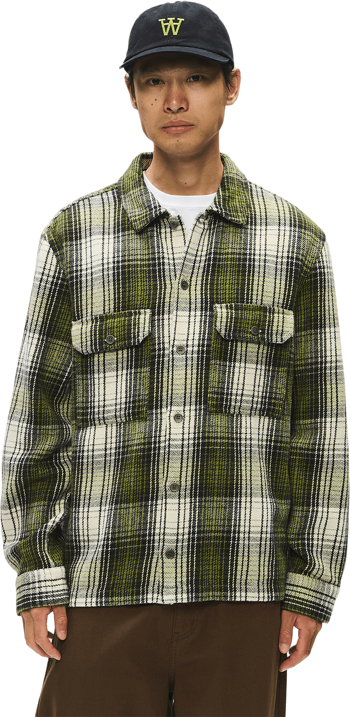 Clay overshirt, från Wood Wood, i färgen Going Green Check.