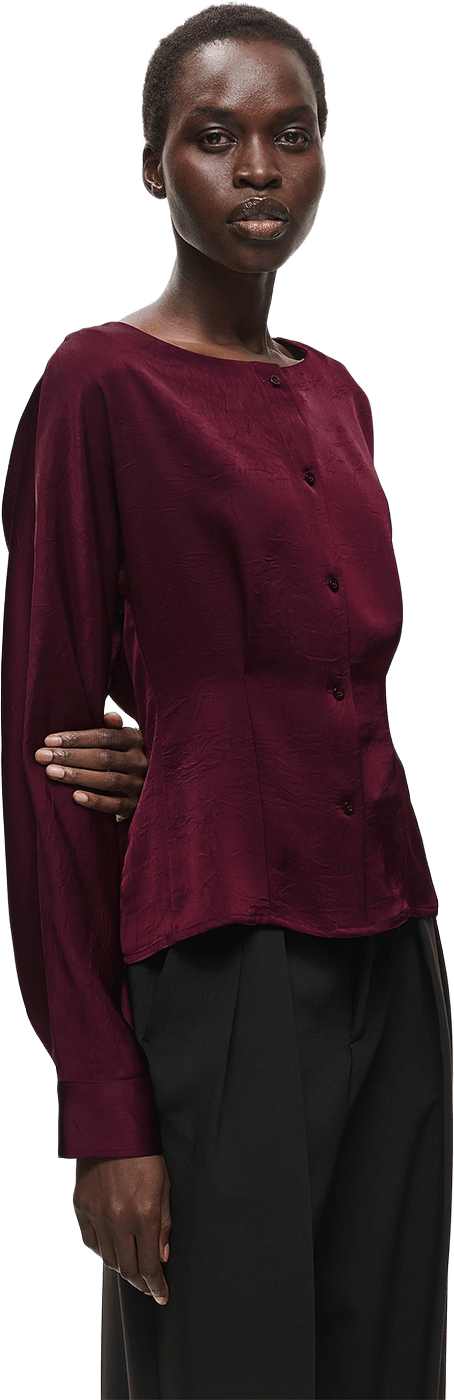 LopalIW Fitted Blouse, från Inwear, i färgen Brown Bordeaux.