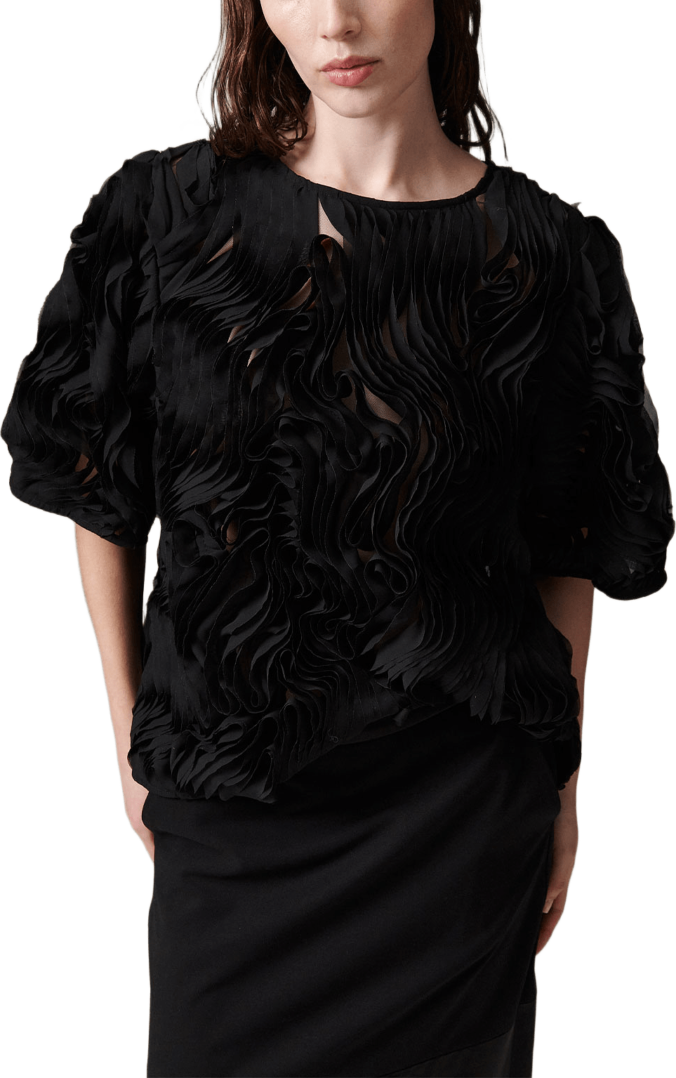 Tatiana - Ruffled Lacy, från DAY Birger et Mikkelsen, i färgen Black.