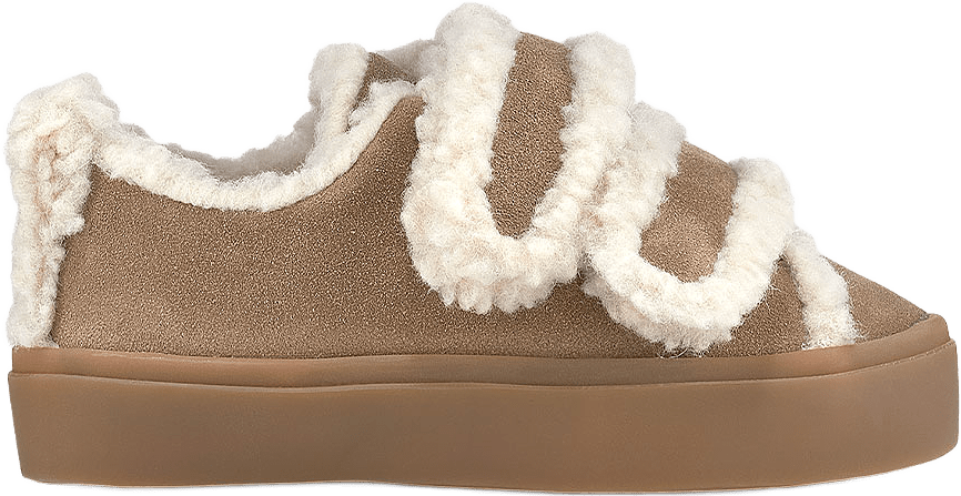 Shearling Low Velcro, från Inuikii, i färgen Light Beige.