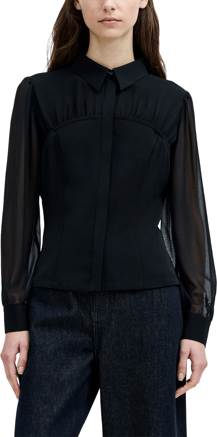 Arezzo Corset Detail Shirt, från French Connection, i färgen Black.