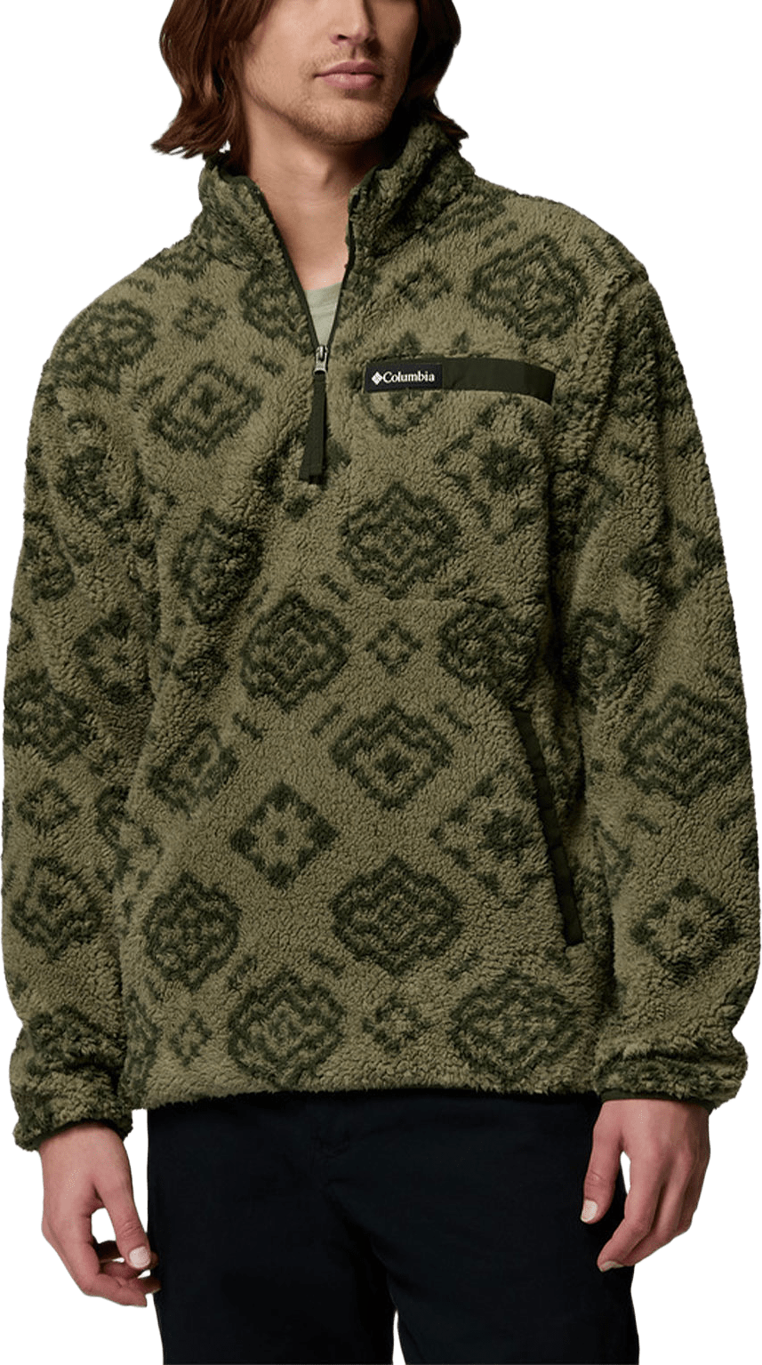 Rugged Ridge™ High Pile Half Zip, från Columbia, i färgen Stone Green Checked Out, Greenscape.