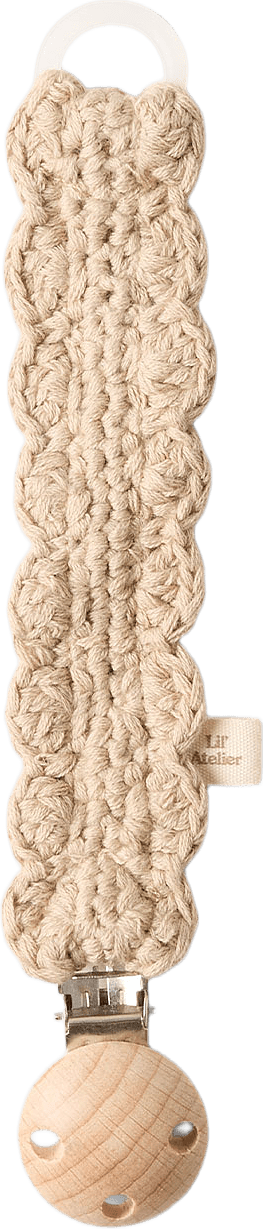 Limo Crochet Pacifier String, från Lil'Atelier, i färgen White Pepper.
