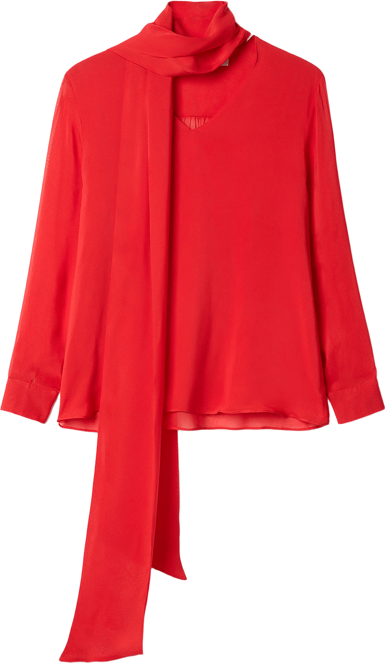 Chiffon Scarf Blouse, från Dagmar, i färgen Red.
