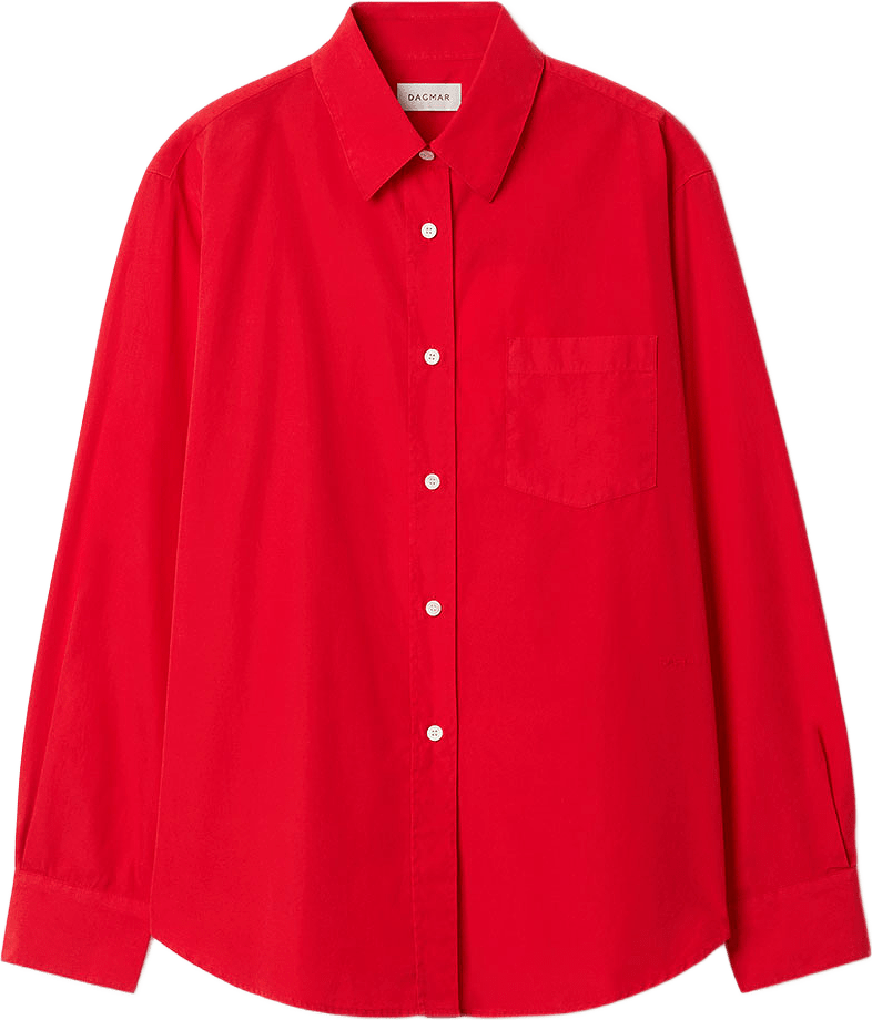 Classic Poplin Shirt, från Dagmar, i färgen Red.
