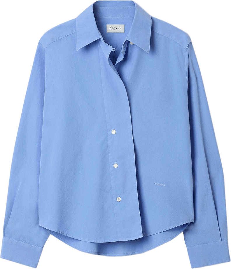 Cropped Shirt, från Dagmar, i färgen Mid Blue.