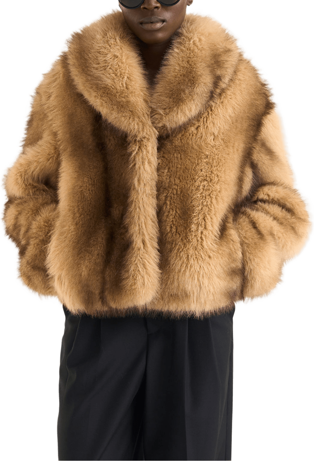 Evadne Faux Fur Jacket, från Twist & Tango, i färgen Camel.