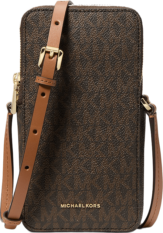 Small Doubl Zip Phone Crossbody Bag, från Michael Kors, i färgen Brn/Acorn.