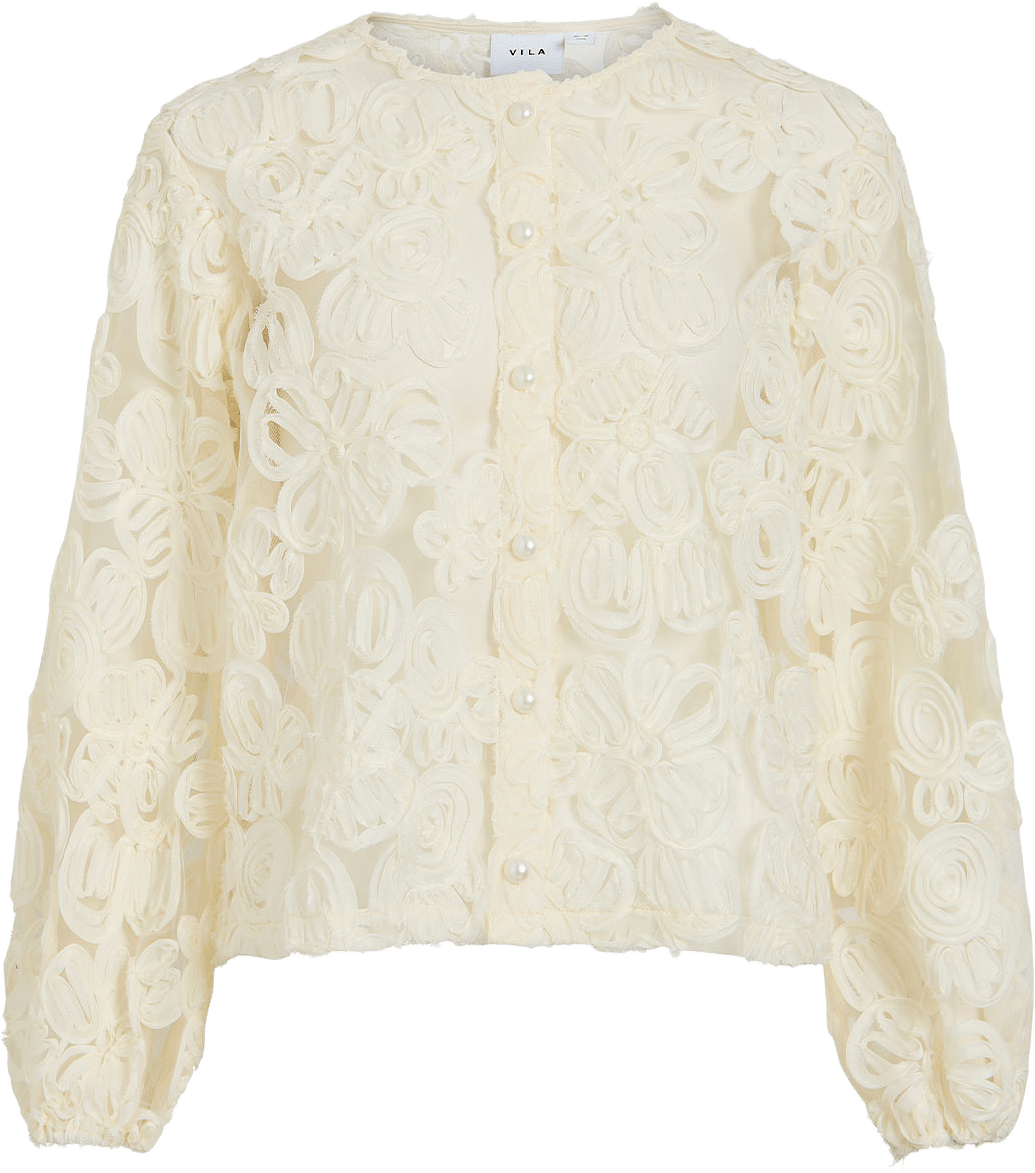 Vilexie O-Neck Cardigan, från Vila, i färgen Birch.