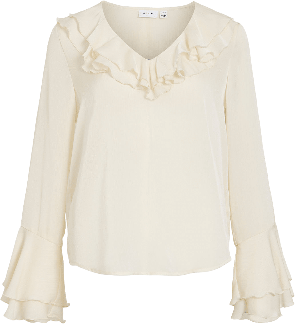 Viharrison V-Neck Top, från Vila, i färgen Birch.