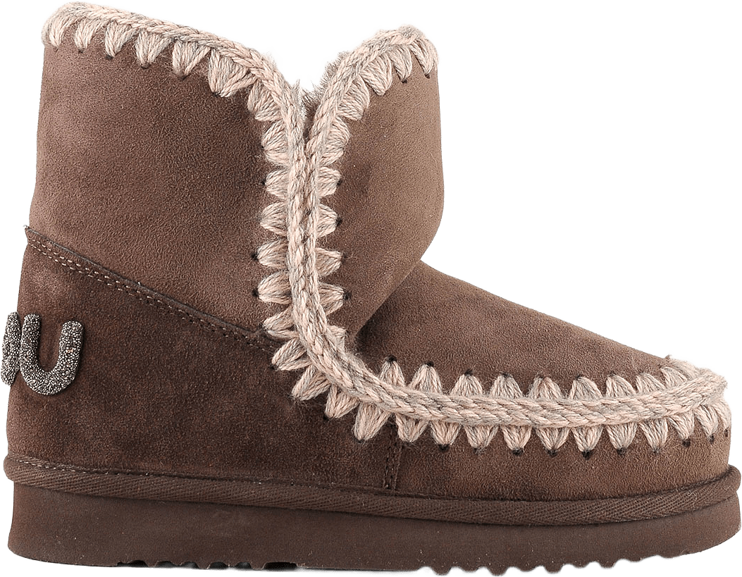 ESKIMO 18 SUEDE - GLITTER LOGO, från MOU, i färgen Brown Pepper.