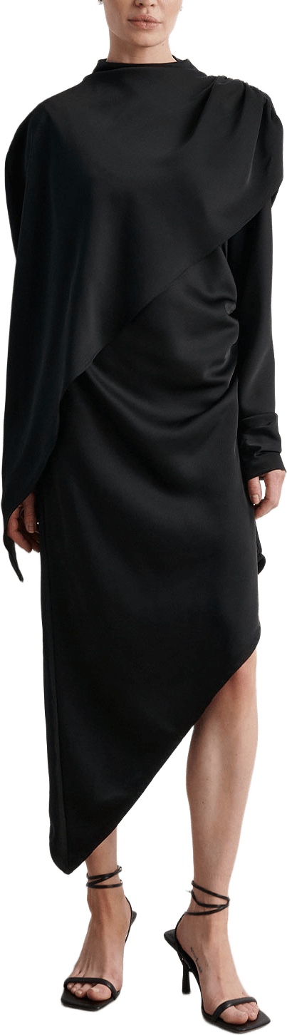 Opala Asymmetric Dress, från Second Female, i färgen Black.