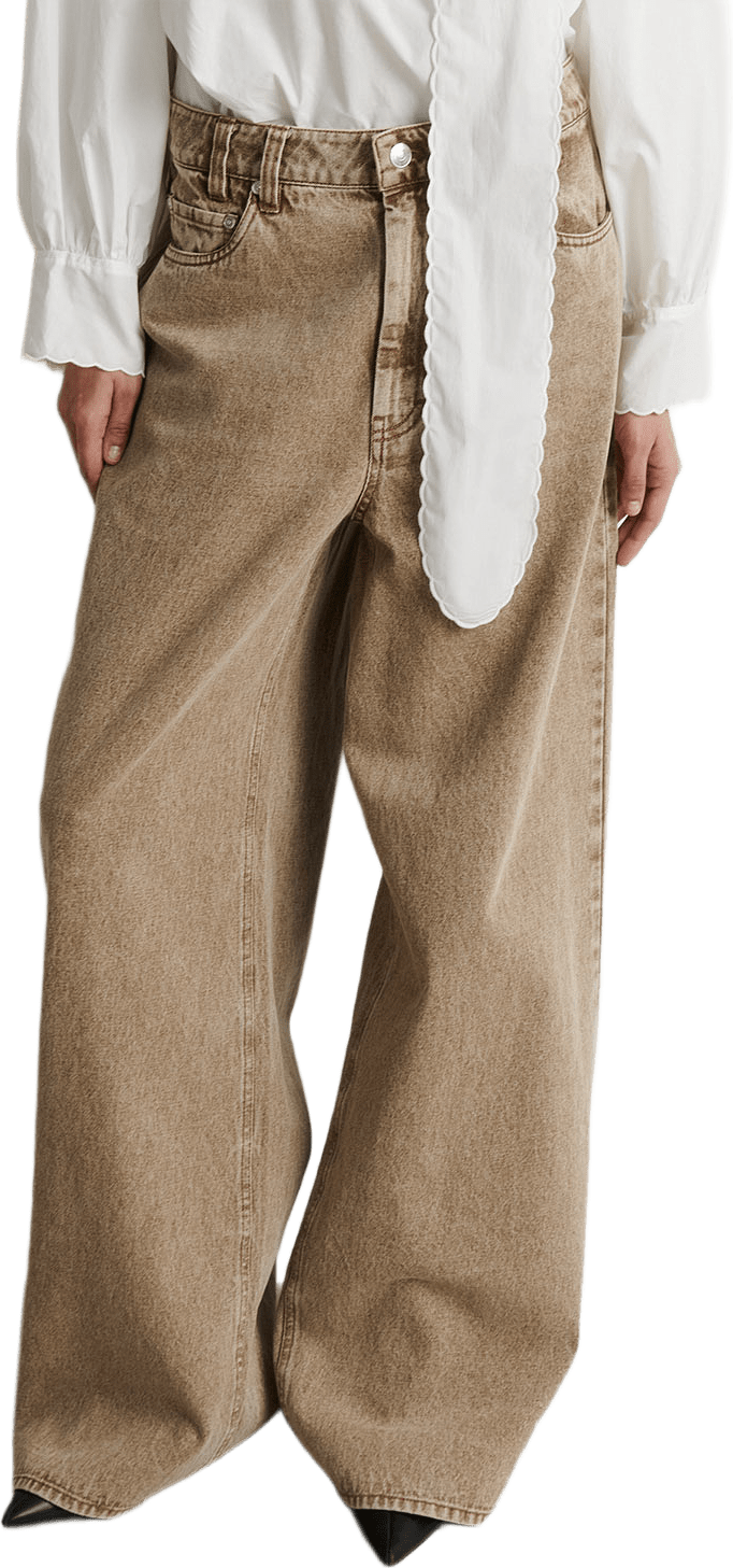 Isana Denim Jeans, från Second Female, i färgen Camel.