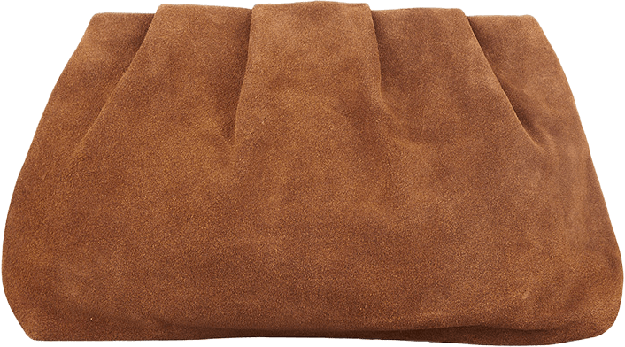 Suede Clutch Bag, från Becksöndergaard, i färgen Cognac Brown.