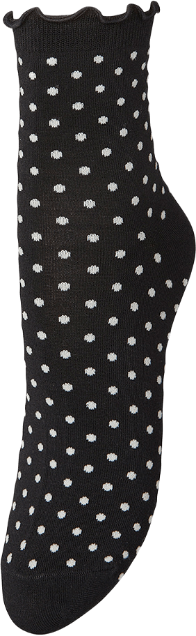 Dotted Frilla Short Sock, från Becksöndergaard, i färgen Black.