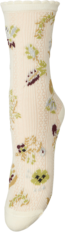 Fiora Cotta Sock, från Becksöndergaard, i färgen Rutabaga White.