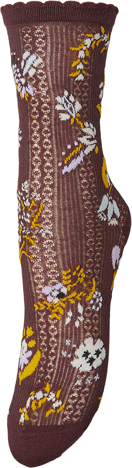 Fiora Cotta Sock, från Becksöndergaard, i färgen Maroon Brown.