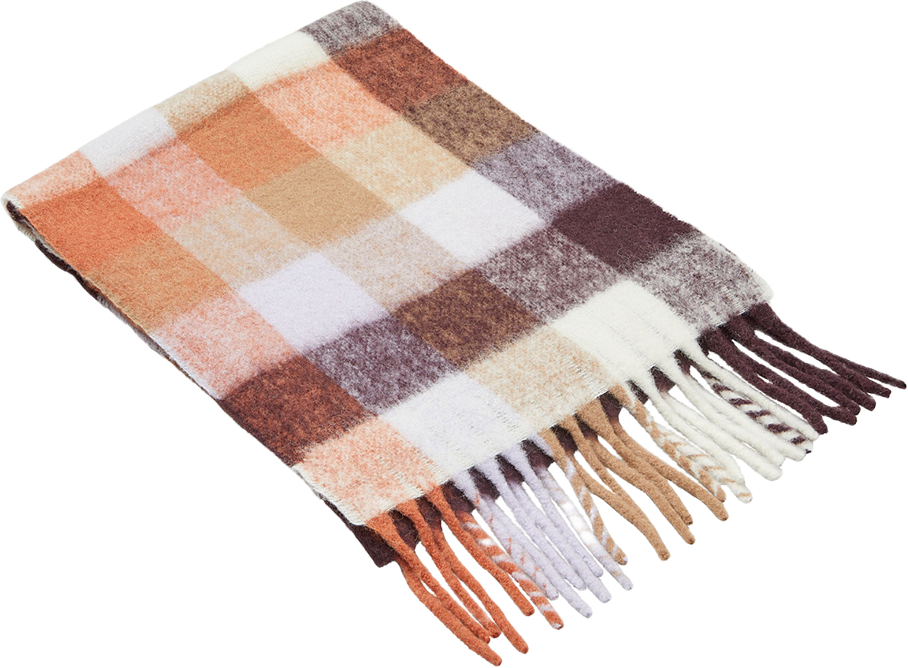 Check Anilopa Scarf, från Becksöndergaard, i färgen Rooibos Orange.
