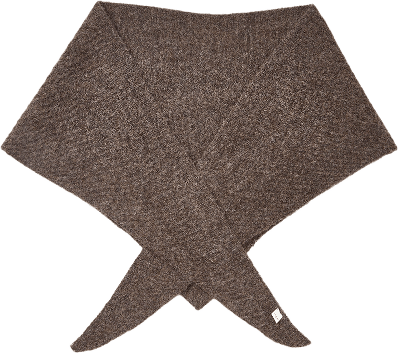 Alpaca-Wool Triangle Scarf, från Becksöndergaard, i färgen Hot Fudge Brown.