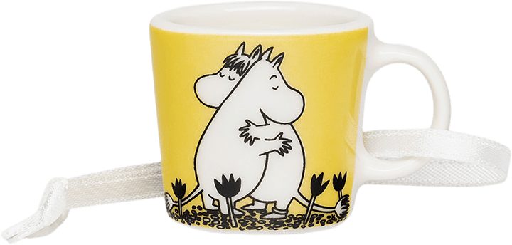 Mumin mini mugg Kärlek gul, från Moomin Arabia, i färgen Gul.
