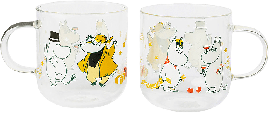 Mumin glas 30cl Kärleksgåva 2st, från Moomin Arabia, i färgen Klar.