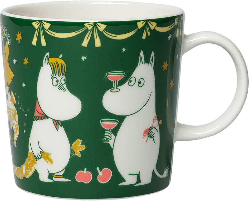 Mumin mugg 0,3L Kärleksgåva, från Moomin Arabia, i färgen Grön.