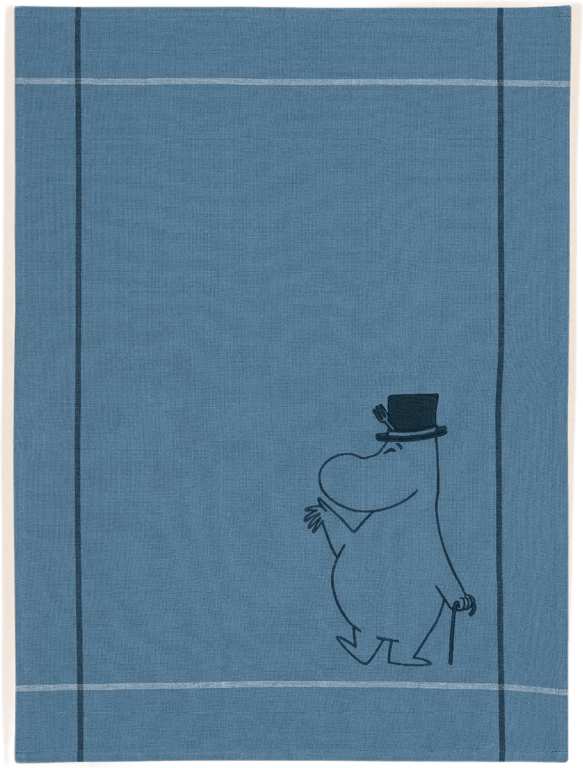 Mumin k.handduk 50x70 Muminpappa GOTS, från Moomin Arabia, i färgen Blå.