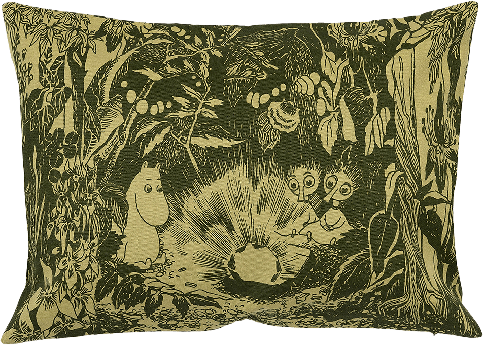 Mumin kuddfodral 40x58 Mystikens skog grön, från Moomin Arabia, i färgen Grön.
