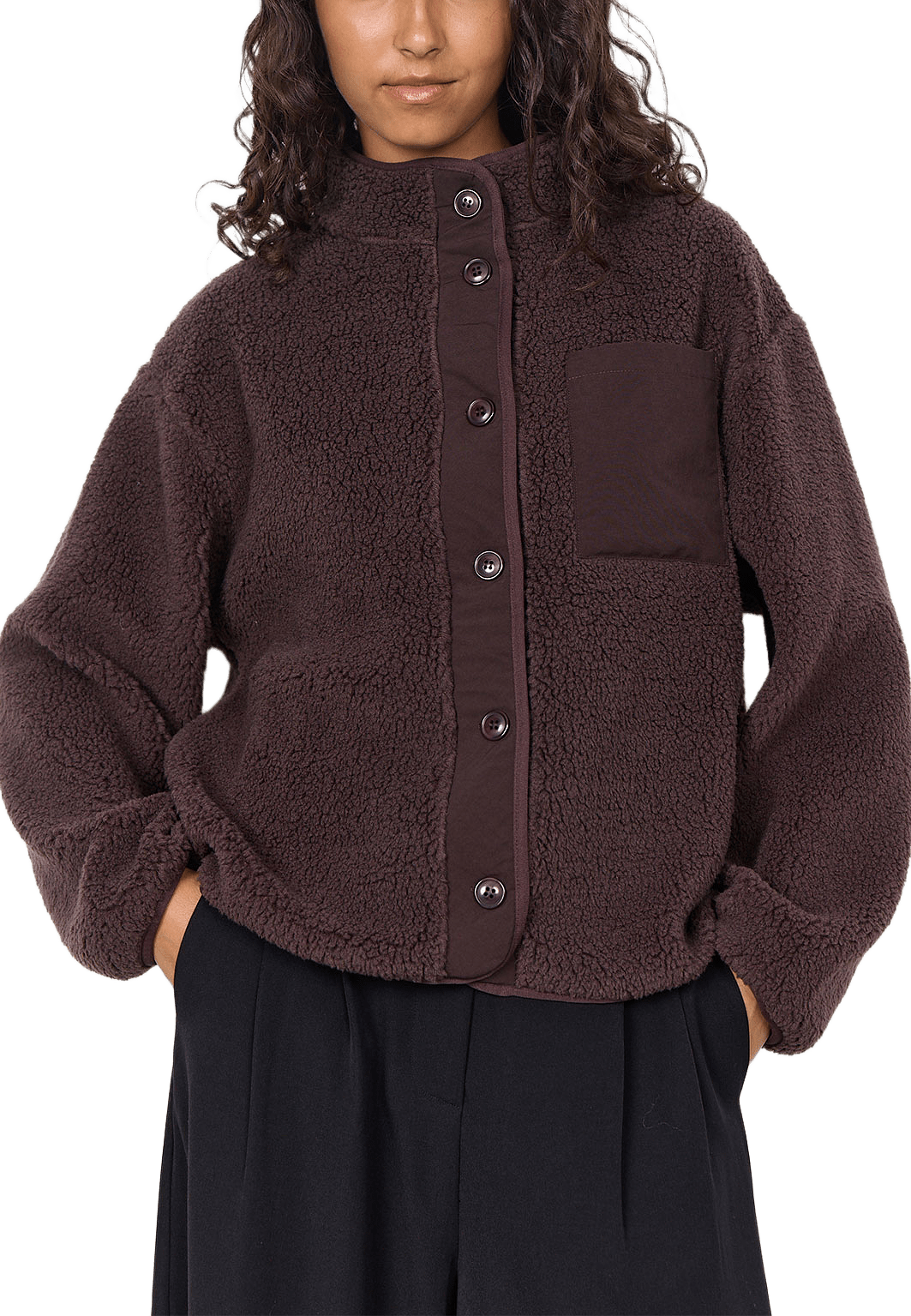 SC-ONYX 15 JACKET, från Soyaconcept, i färgen Chocolate Plum.