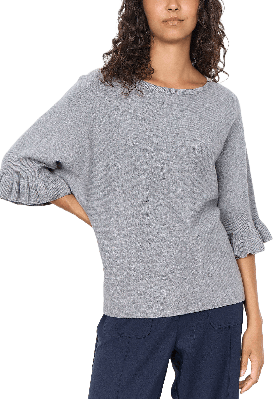 SC-HELDA 1 PULLOVER, från Soyaconcept, i färgen Med. Grey Melange.