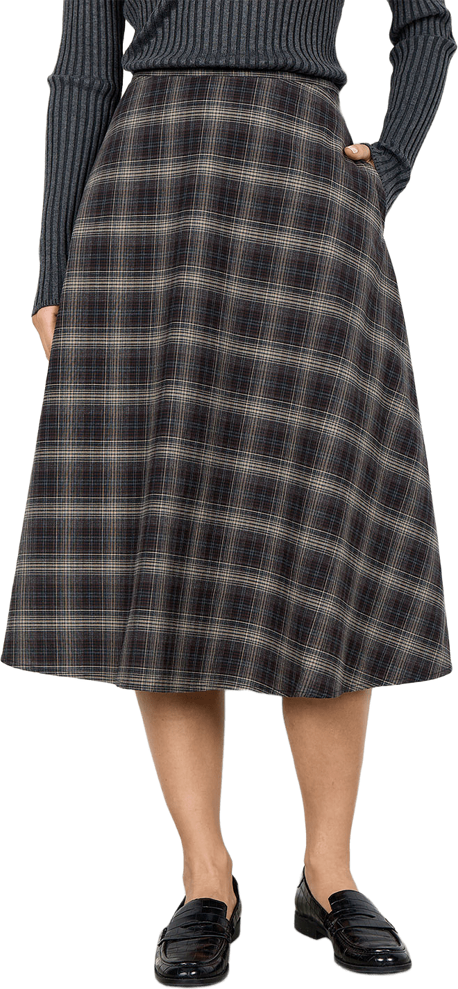 SC-HASINA YD 2 SKIRT, från Soyaconcept, i färgen Chocolate Plum Combi.
