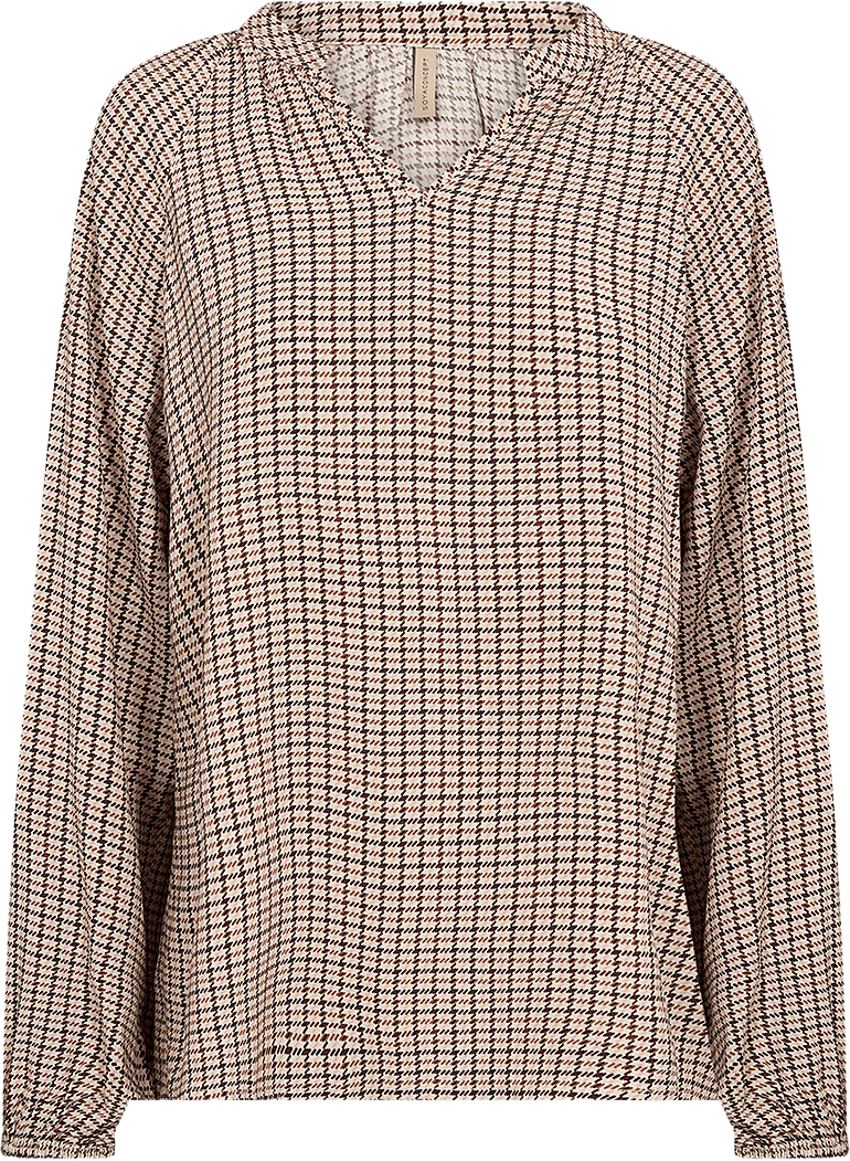 SC-HALIA 1 AOP BLOUSE, från Soyaconcept, i färgen Madder Brown Combi.