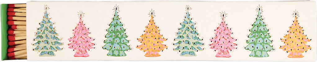 Tändstickor i långsmal ask (45 st) - Christmas Trees, från Paddywax, i färgen Mixed.