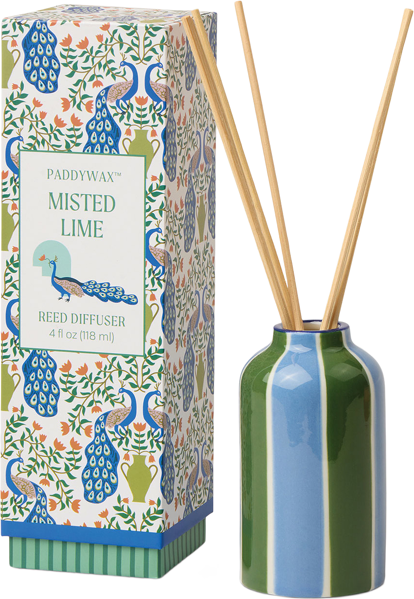 Diffuser i keramik Adopo Peacock 118 ml - Misted Lime, från Paddywax, i färgen Blue.