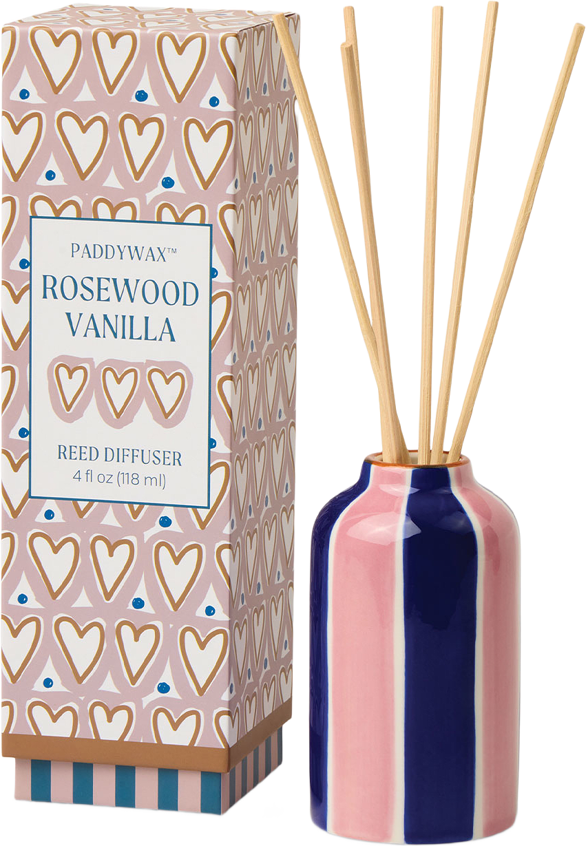 Diffuser i keramik Adopo Hearts 118 ml - - Rosenwood Vanilj, från Paddywax, i färgen Pink.