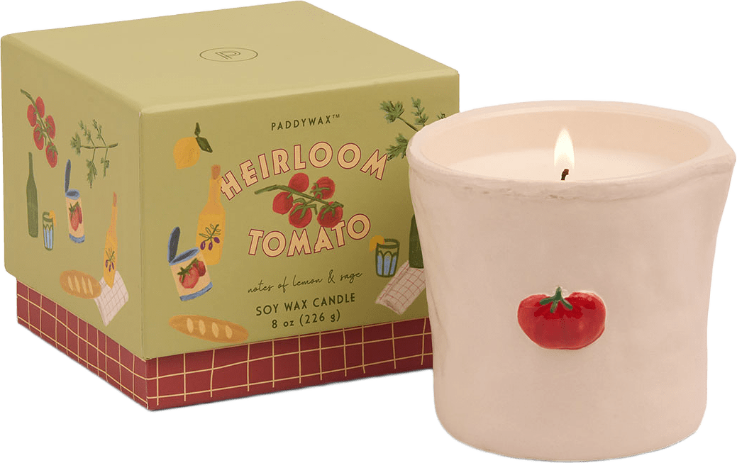 Doftljus i keramikkrus Bistro - Heirloom Tomatoe, från Paddywax, i färgen White.