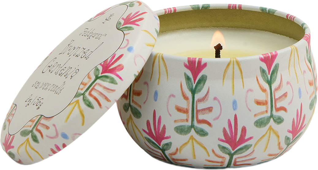 Doftljus mini Tulip i plåtask 56g -Bronzed Gardenia, från Paddywax, i färgen Red.