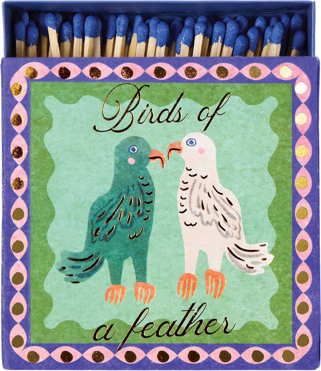 Tändstickor  Stor kvadrastisk ask (125 st) - Birds of a Feather, från Paddywax, i färgen Mixed.