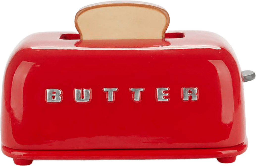 Smörbehållare med lock Toasty, Röd, från BALVI, i färgen Red.
