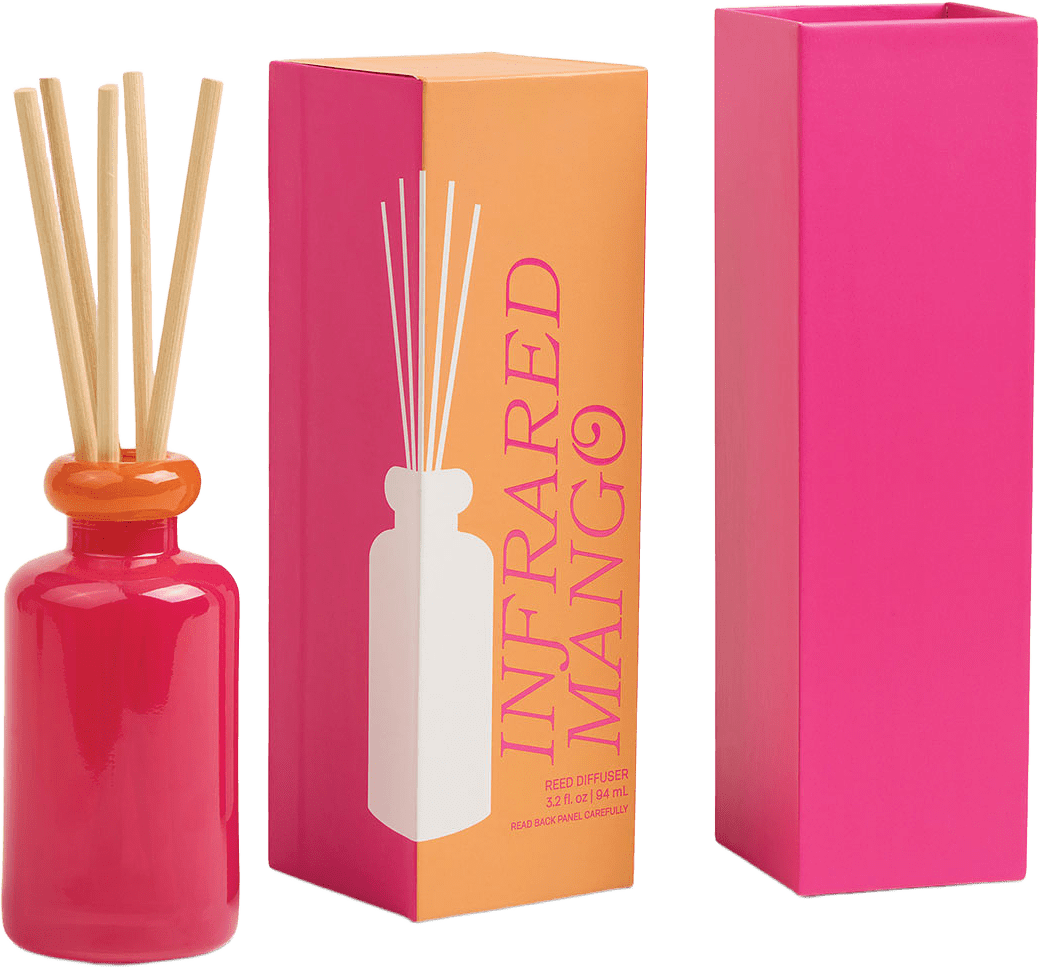 Doftdiffuser Stacked i 2 färgat glas- Hot Pink/Orange - Infraröd Mango, från Paddywax, i färgen Pink.