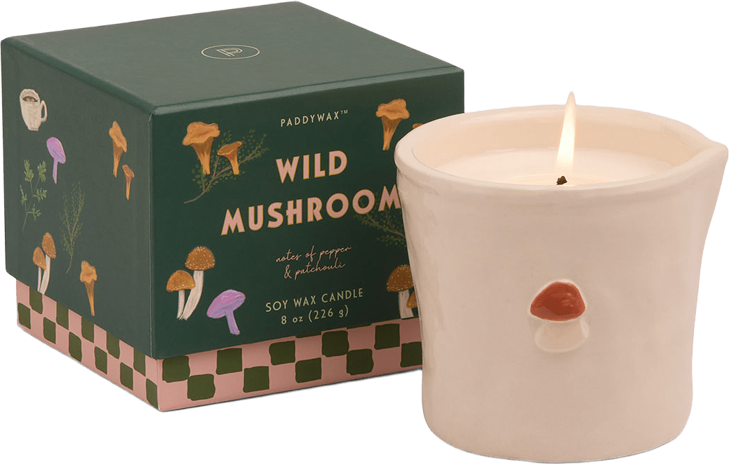 Doftljus i keramikkrus Bistro  - Wild Mushroom, från Paddywax, i färgen White.